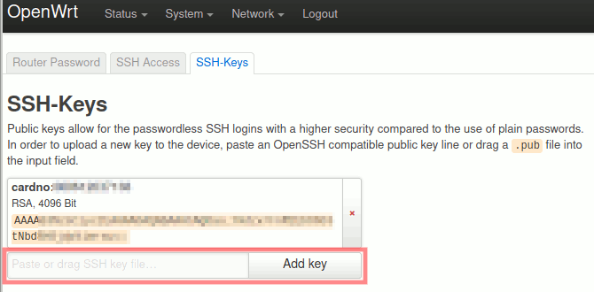 OpenWrt: SSH-Zugang absichern - SSH-Key hinterlegen