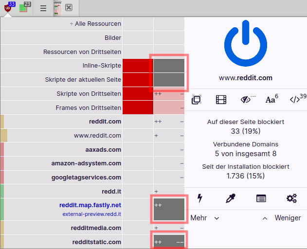 uBlock: Beispiel zum Umstieg von uMatrix auf uBlock