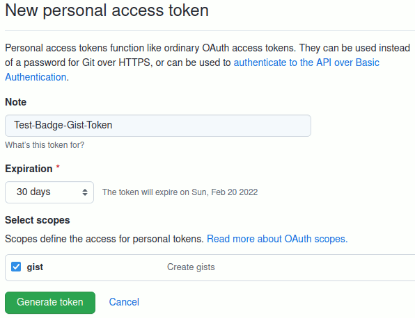 Personal-Access-Token erstellen