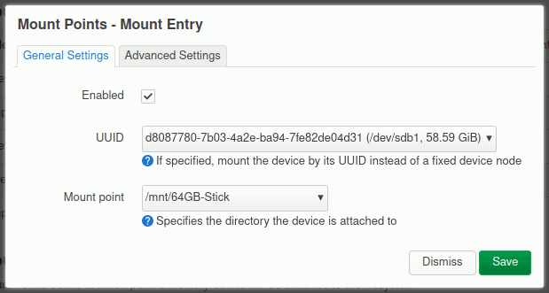 OpenWrt: Mount-Point für USB-Stick einrichten