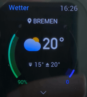 Amazfit GTS 2e: Wetter-Anzeige (aktuell)