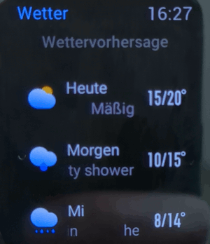 Amazfit GTS 2e: Wetter-Anzeige (Vorhersage)