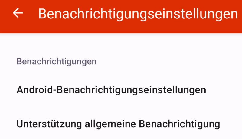 Gadgetbridge: Benachrichtigungseinstellungen