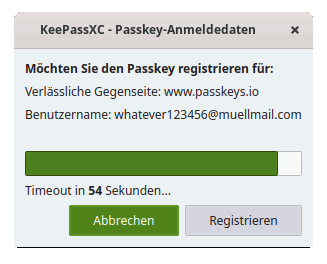 KeePassXC: Passkeys erstellen