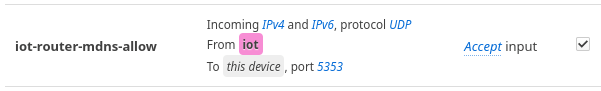 OpenWrt: Firewallregel für UDP-Port 5353